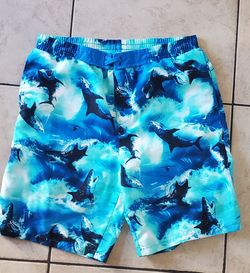 Sharks Boys Swim Shorts. Size Large