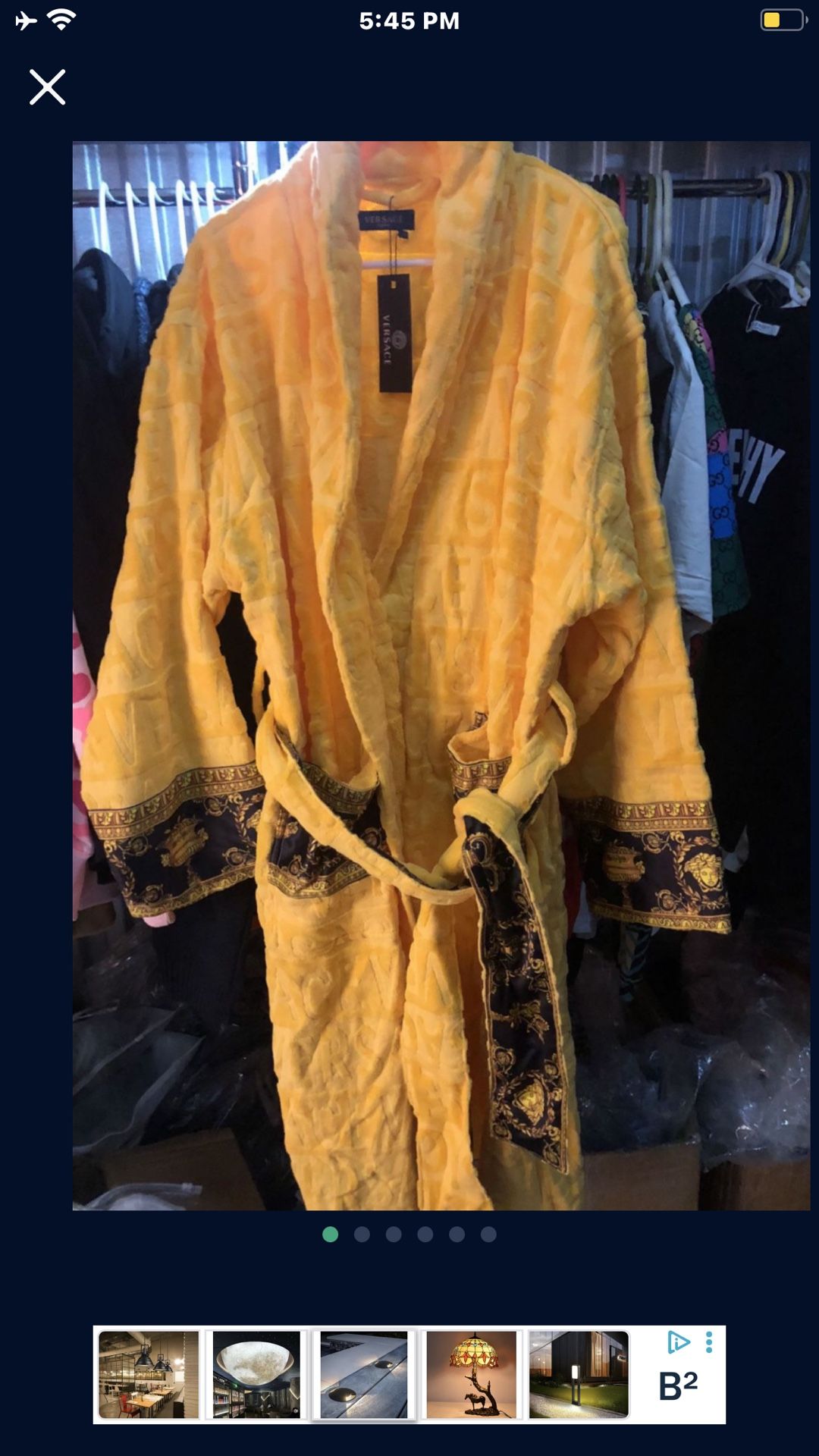 Yellow Versace Robe. Medium