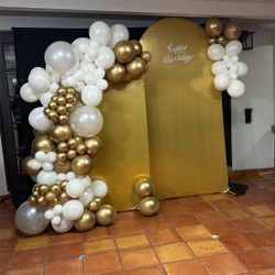 Birthday background White & Gold