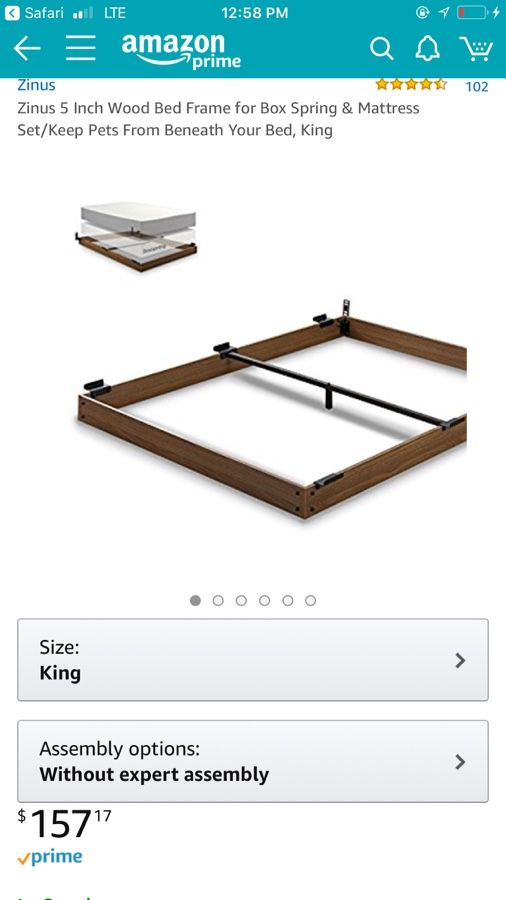 Zinus 5 Inch Wood Bed Frame For Box Spring Mattress Set Open In The Appcontinue To Mobile Website