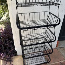 5 Tier Fruit Vegetable Basket With Wheels