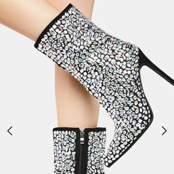 Dolls Kill Booties With Crystals Size 5