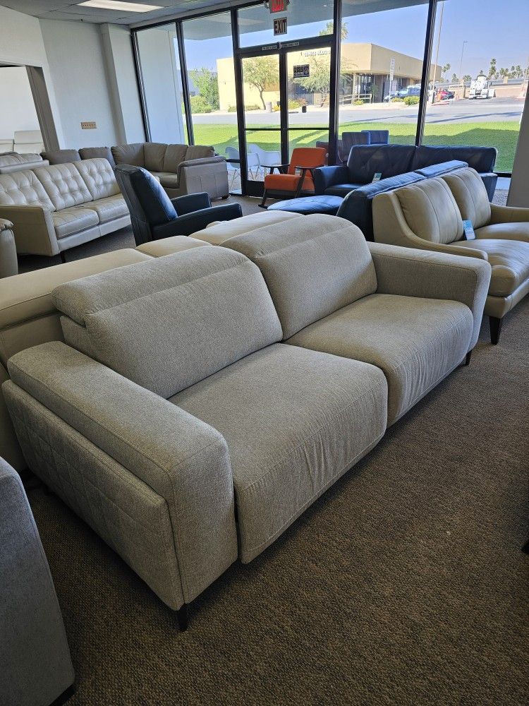2-pc Fabric Loveseat With Two Power Recliner-Adney