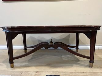 Coffee Table- solid wood with hammered brass top