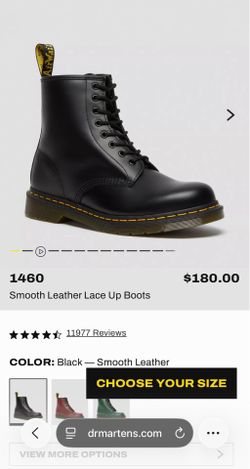 Brand new 1460 smooth leather lace up dr marten boots size 9 US mens
