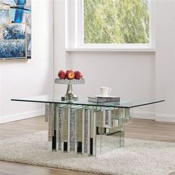 Brand New Glam Mirror Coffee Table with Glass Top