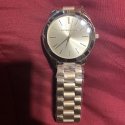 Michael Kors Slim Runway Watch, Stainless Steel (Brand New)