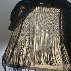 Black Fringe Scarf Shawl sparkly evening 68x18