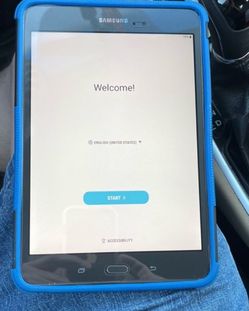 Samsung Android Tablet with Blue Case