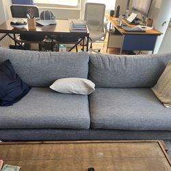 Grey Textured Sofa Couch - Sits 3