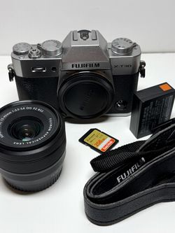 Fujifilm X-T30 Mirrorless Camera w/ 15-45mm Lens, 256GB Card, Extras