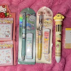 Sanrio hello kitty, Pom Pom, pocha, kpop writing note taking set