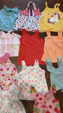 Toddler girl clothes size 5t sleeveless shirt bundle (11pcs)