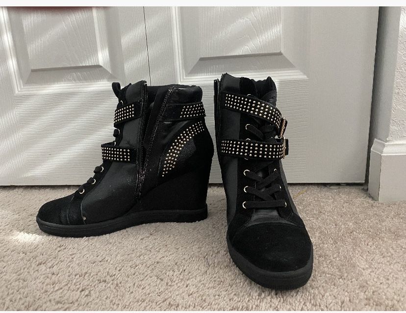 Aldo. Black Sneaker Boot.  Shoes