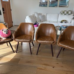 Tan mid century dining chairs