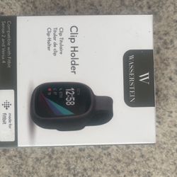 Clip Holder Compatible with Fitbit Sense 2 / Versa 4 - Clip Your Fitbit Anywhere (Black, 1 Pack)