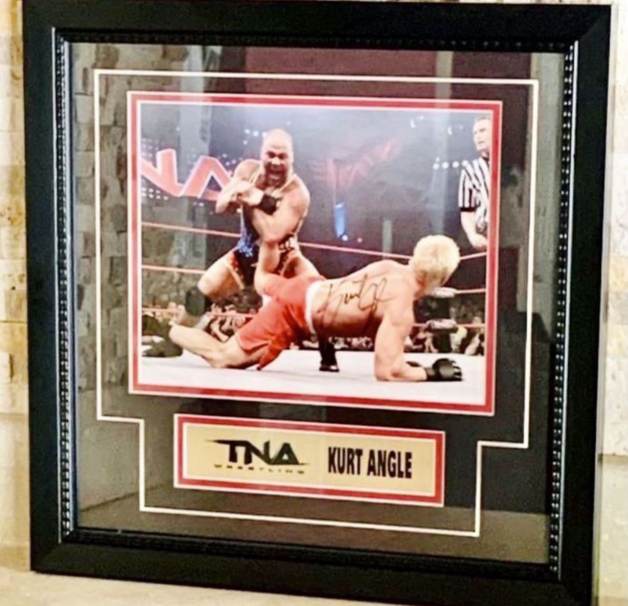 WWE TNA Wrestling Kurt Angle Autographed Framed COA