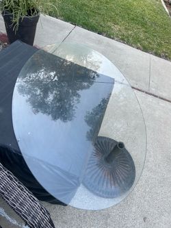Oval Glass Top