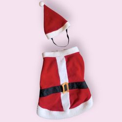 Dog Santa Claus Costume Outfit 