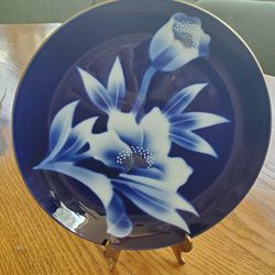 Beautiful Blue Floral Antique Plate