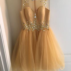 Gold dress prom, homecoming, party dress!