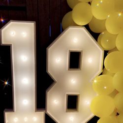 18 Marquee Wooden Numbers 4ft