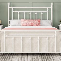 Queen Bed Frame, Box Spring, Mattress Topper 