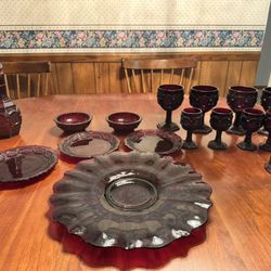 Avon gothic Red Glassware 