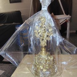 Matson Crystal Roses Gold/ Brass Filigree Perfume Bottle 