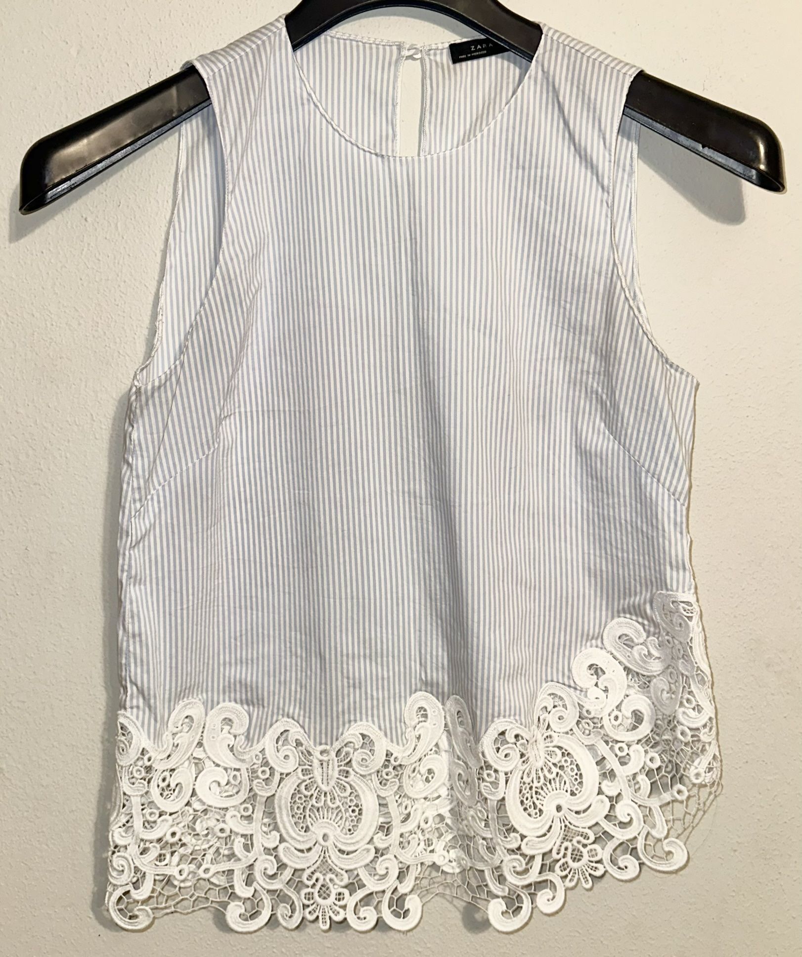 Zara Blue And White Shirt