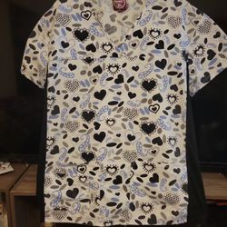 Printed Scrub Top 