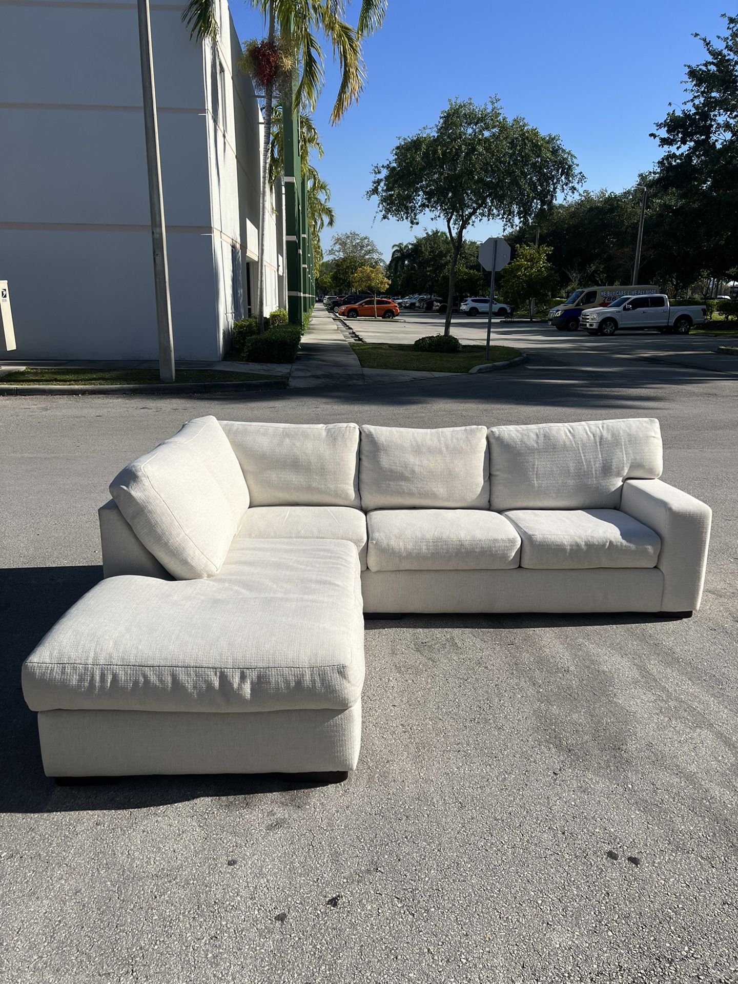 White Kevin Charles Sectional (Free Delivery)