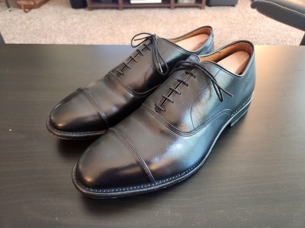 $80 OBO US Men's Size 9 1/2 Allen Edmonds Park Avenue Black Calf Leather Dress Shoes. Handmade in USA