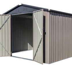8x6 steel storage shed brown new in the box