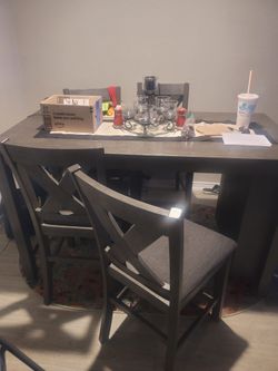 Brown dining table