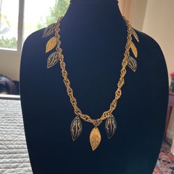 Vintage Necklace With Gold Chain 