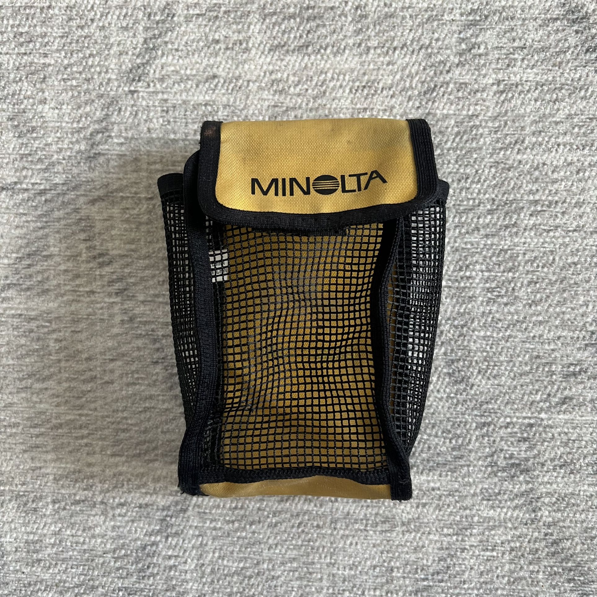 Vintage 1990s Minolta Black/Yellow Mini Camera Bag Carrying Case