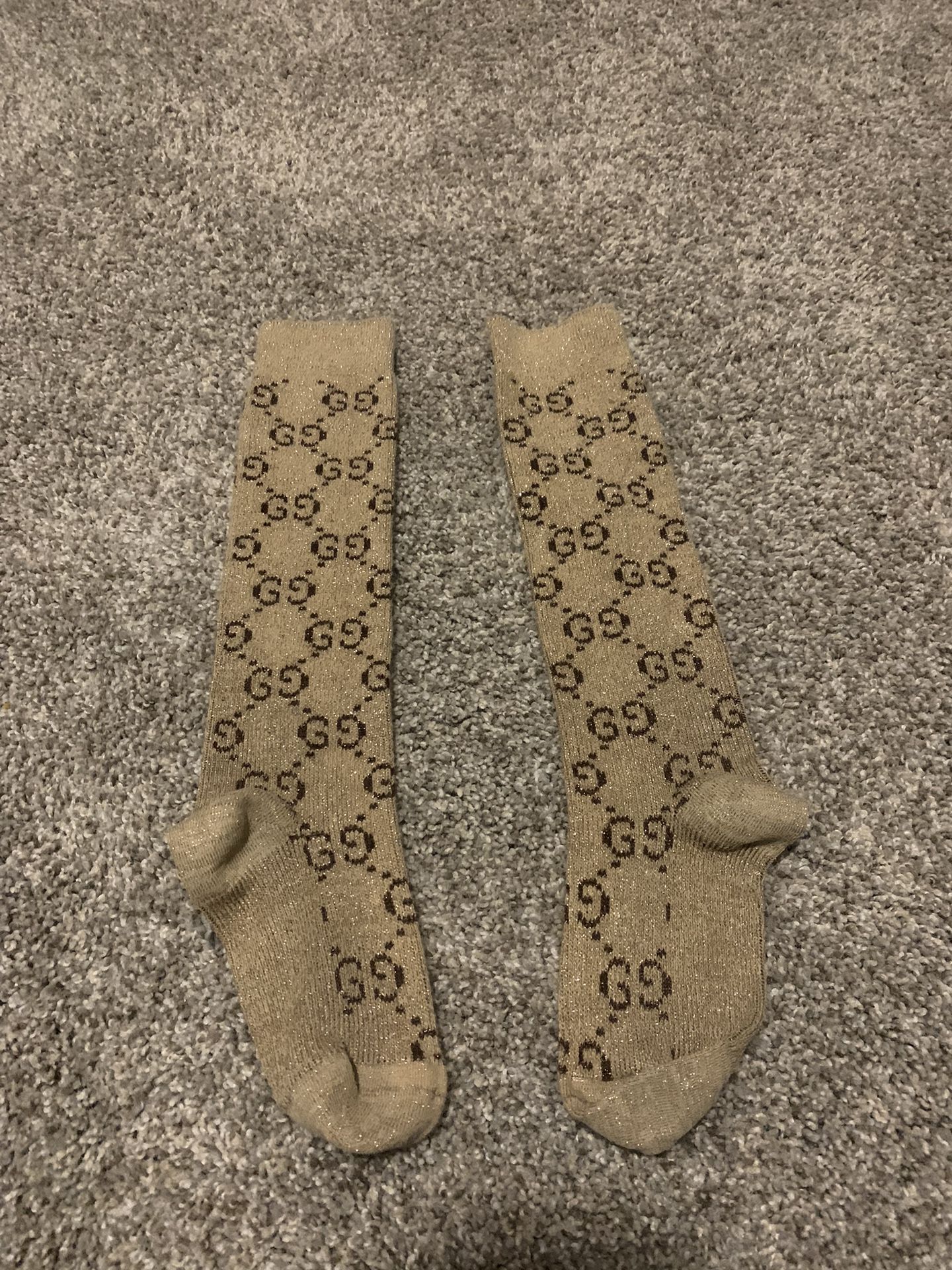 Used Brown Sparkle Gucci Socks $15