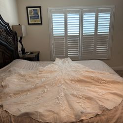 Ivory / Champagne Wedding Dress Strapless 