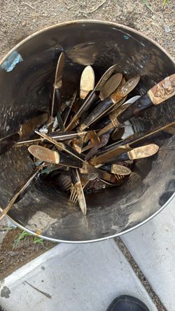 Copper Fork Knives Spoons