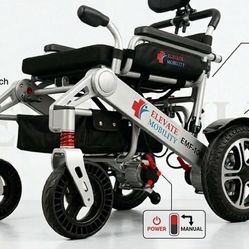 New Elevate Mobility EM-100F Foldable Power Wheelchair - Lightweight & Travel Ready