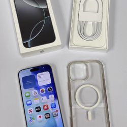 Like New Apple iPhone 16 Pro Max 256GB T-Mobile Metro Only White Titanium With Original Box