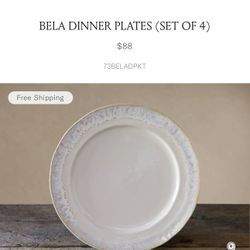 Arhaus Bela Dinner Plates x 4