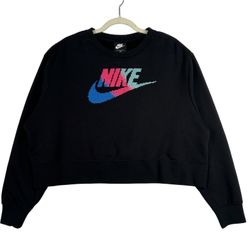 Nike women's Fleece Crewneck cropped Sweatshirt - 1X - Black
