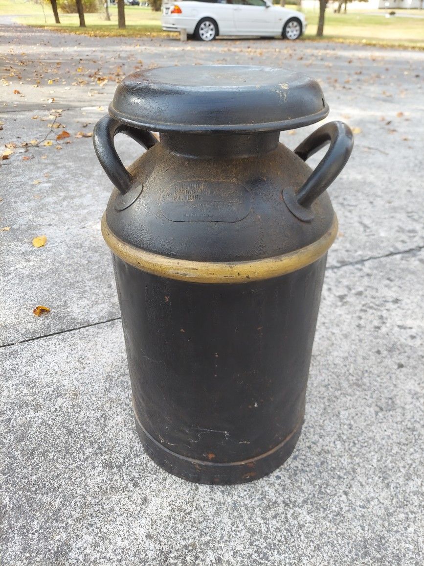 Antique Black And Gold Milk Jug Bedington West Virginia