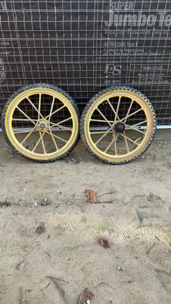 Lester mag Schwinn BMX Bike Wheels Pair Yellow Mag Style