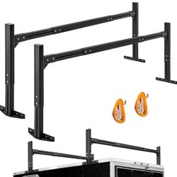 LMYYGOO Universal Trailer Ladder Rack,800LB Capacity Painted Frosted Surface Aluminum, with 2 Straps for Open and Enclosed Trailers,Fits 5.7'-8.1' Wid