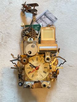 Richard Birkett Fantasy Vintage Clock Sculpture Mechanical Music Box Working!