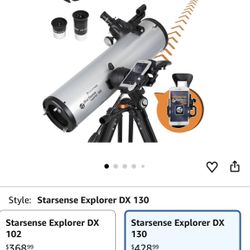 Celestron StarSense Explorer DX 130AZ App-Enabled Telescope – 130mm Newtonian Reflector with Smartphone Dock