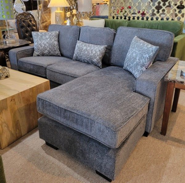 Reversable Grey Sectional (Sofa Chaise) New